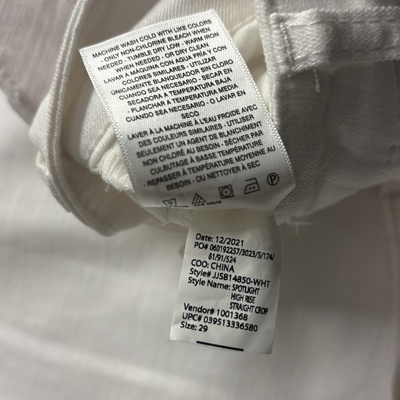 Jessica Simpson High Rise Straight Leg Ankle Cutoff Frayed Jeans  29 White - Picture 11 of 11